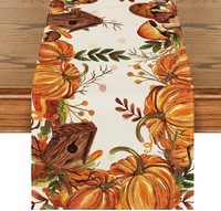 TischläUfer Herbst KüRbisse Vogelhaus 40X180 Cm Deko FüR Festlichkeiten