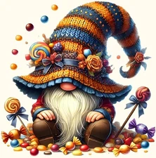 Gnome Diamond Art Kits for Adults-Halloween 5D Diamond Painting Kits for Adults 