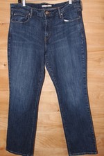 Levi's 505 Straight Leg Jeans Women's Size 14 Blue Dark Wash Denim Pants
