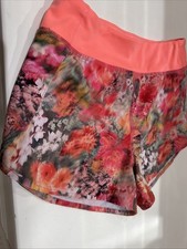 Athleta Girl Size 7 Orange Run The World Floral Athletic Shorts