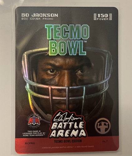 2026 Bo Jackson Battle Arena Tecmo Bowl National NSCC Box Cover Promo Alt Art