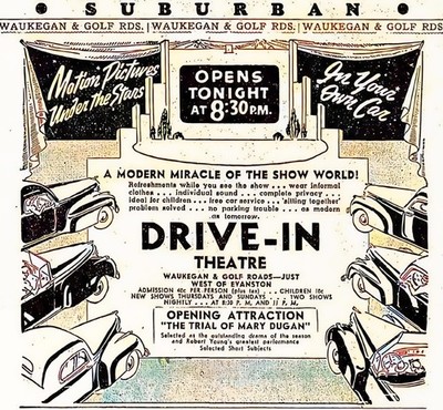 The Morton Grove Drive-In Theater Morton Grove Illinois Vintage 2.5×3.5'' Magnet