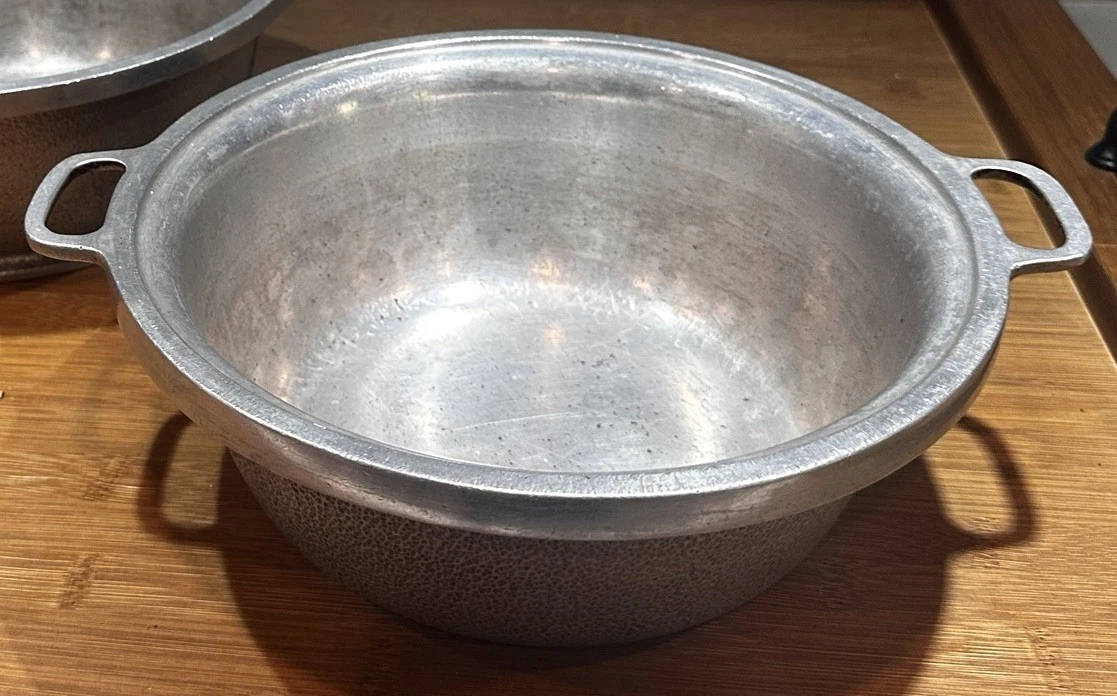 Vintage Silver Seal 10", 3 Qt 12 Cup Hammered Aluminum Dutch Oven Pot NO LID USA