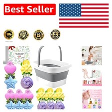 Luxurious Collapsible Foot Soaking Tub with 16 Organic Bath Bombs  Tea Tree Oil