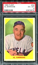 1960 Fleer #32 Al Simmons PSA 6 EX-MT