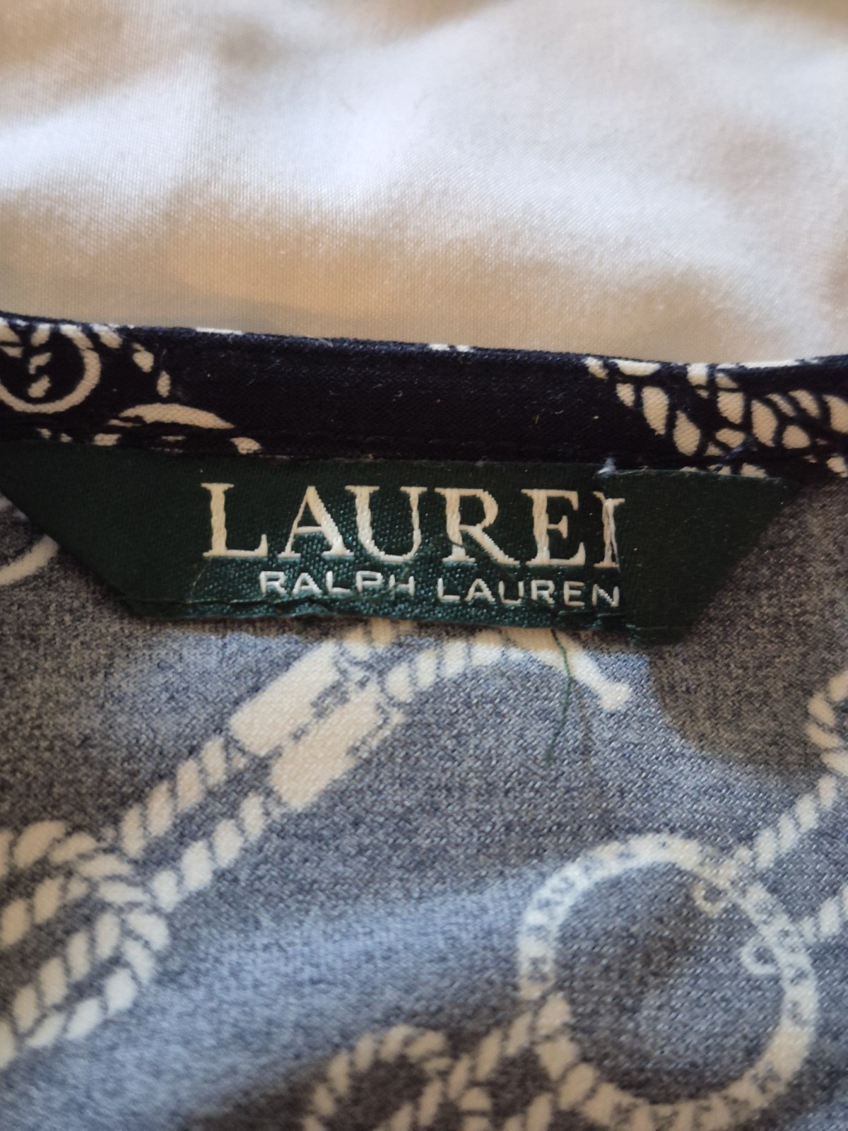 Rare Global RALPH LAUREN Blue ANCHOR PRINT WRAP TOP Sailing 2x? D3 image 4