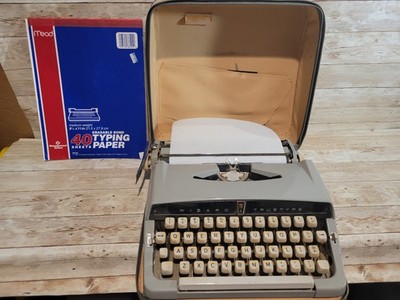 Vintage 60s Wizard Truetype Typewriter by Brother with Case and Typing Paper