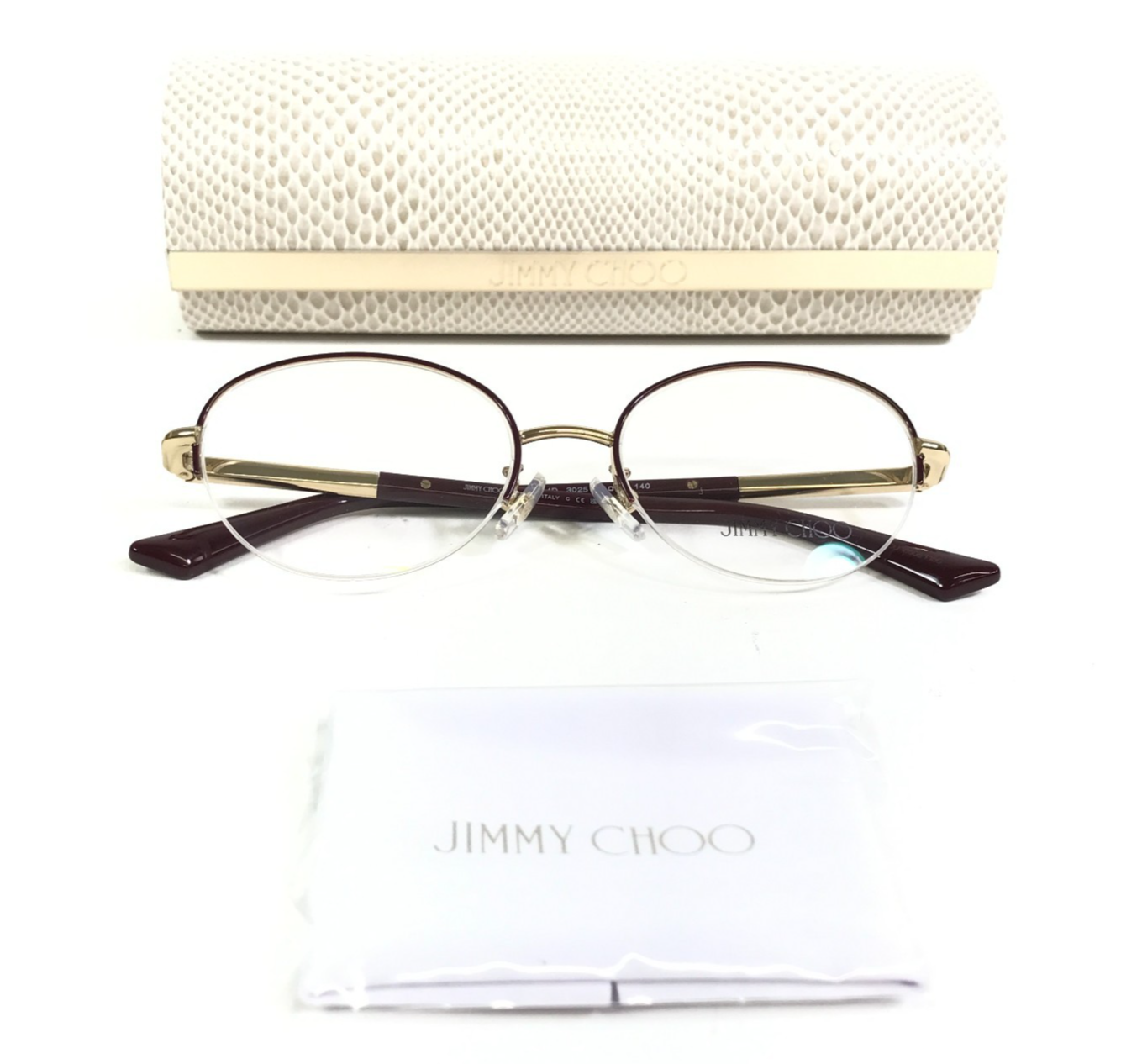 Jimmy Choo Eyeglasses Frames JC2014D 3025 Red Gold Round Asian Fit 51-17-140