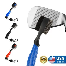 Double Sided Golf Club Cleaning Brush Retractable Groove Sharpener Cleaner Tool