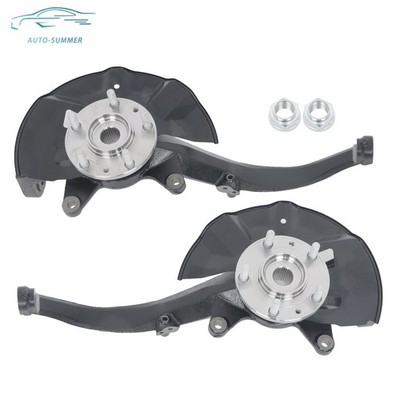 Pair Front Steering Knuckle & Wheel Hub Bearing For Ford Fusion & Mercury Milan