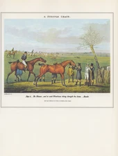 1974 Vintage HORSE RACE "STEEPLE CHASE PLATE VI THE FINISH" COLOR Art Lithograph