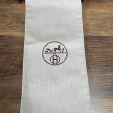 Authentic Hermes Dust Bag Fabric Storage Travel Logo Handbag Shoe Belt 14x7.75