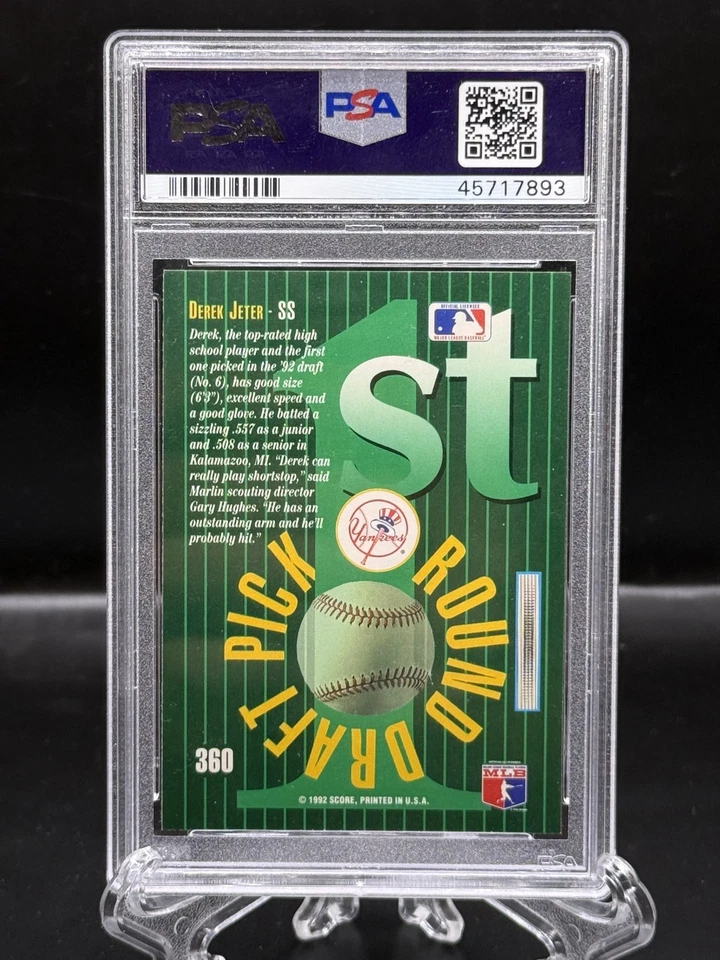 Seleccionar #360 Derek Jeter RC 1993 Yankees Hof PSA 8 Foto 3 de 3