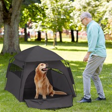 Pop Up Dog Tent for Large Dogs with Carry Bag, Dark Gray
