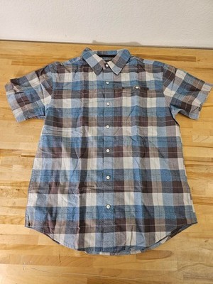 M / MEDIUM - BLUE BROWN - Men's Grizzly Mountain Button-Up Short Sleeve Shirt