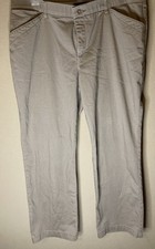 Lee Women's Flex Motion Pants Khaki Sz 16 Mid Rise Regular Fit Straight Leg