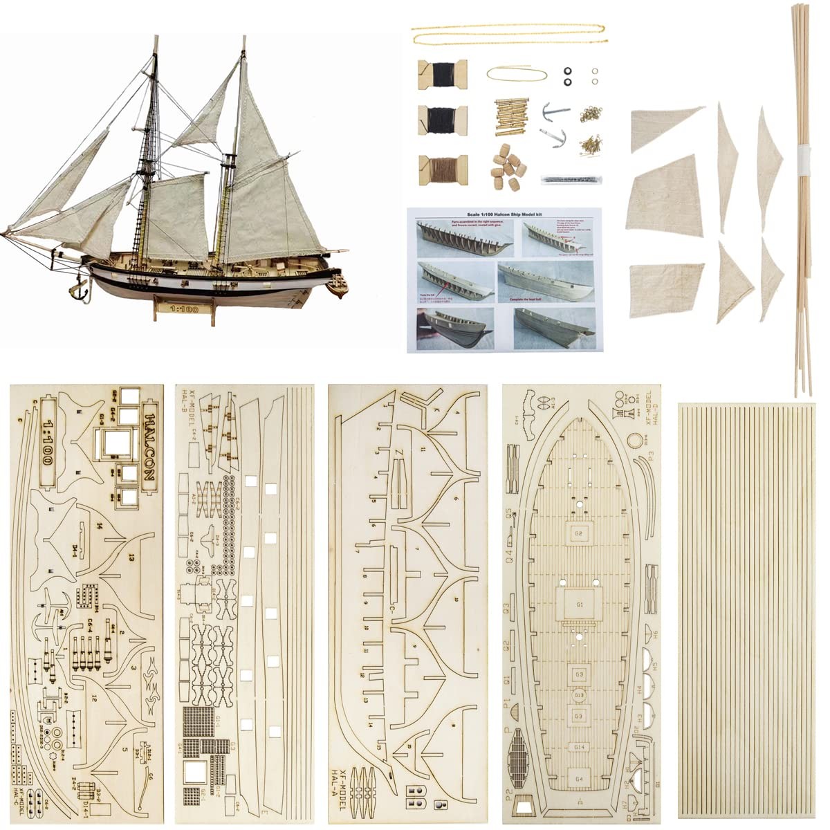 S For Adults To Build - Scale 1/100 1840 Halcon Baltimore ..