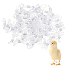 100-Pack Chick Leg Bands, Silicone Poultry Leg Bands for Chicks Ducks White 