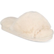 INC Womens Yuri Slippers Slip-On Slides Ivory 7 Medium B,M 