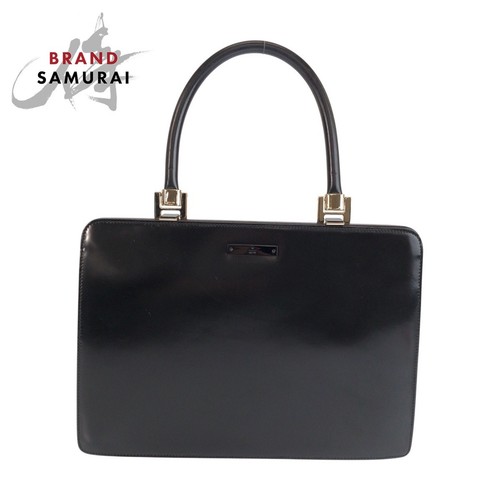 Gucci Leather Handbag Black Silver Hardware Women's Used From Japan
