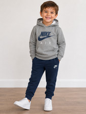Nike Air Boys Hoodie Jogger Set Sweatshirt Outfit Black Size 4 NWT