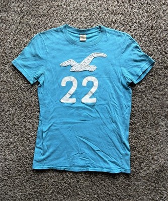 Hollister Vintage Y2K T Shirt HCO 22 Bird Embroidered Blue Size