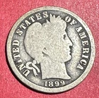 1899O US Barber SILVER Dime "New Orleans" Mint! Good! Lower Mintage! Old Coin!