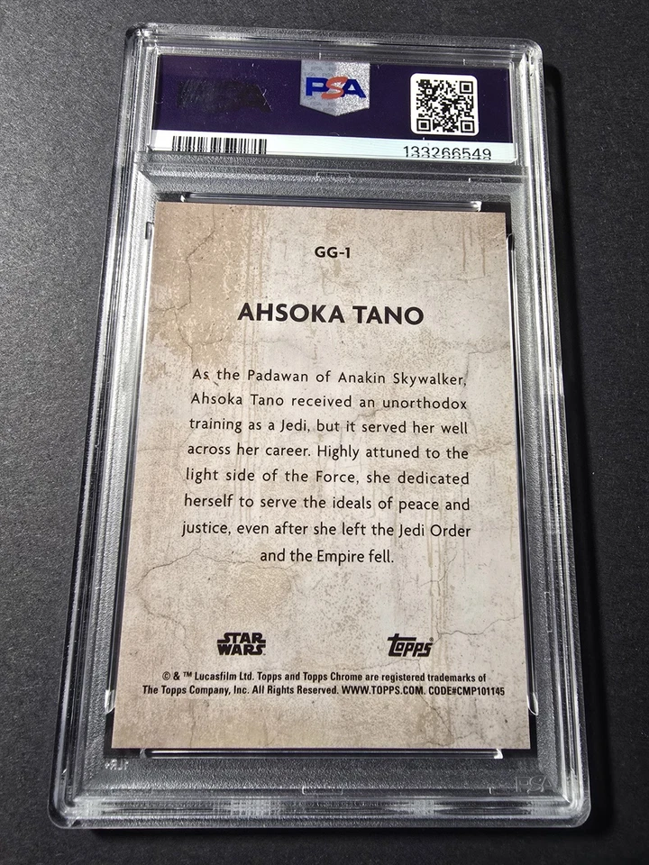 2025 Topps Chrome Star Wars Ahsoka Tano #GG-1 Galactic Graffiti  PSA 10 GEM MINT - Image 3 of 3