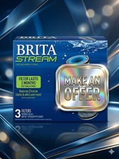 Brita Stream Pitcher Replacement Water Filters 3 Pack New Sealed Box Genuine