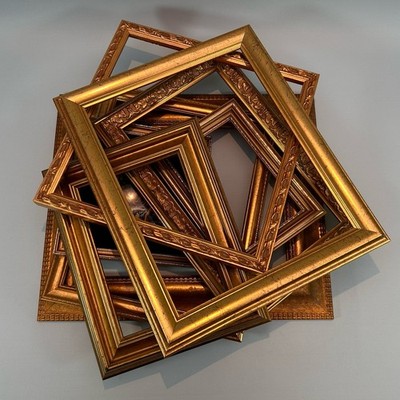 Restposten 8 goldfarbene Foto Bilder Gemälde Rahmen Vintage Galerie Wand Basteln