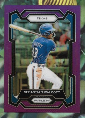 SEBASTIAN WALCOTT 2024 PANINI PRIZM PURPLE SP ROOKIE RC #'D /99 MLB RANGERS