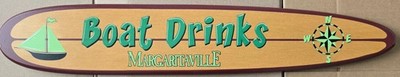 Margaritaville Boat Drinks Painted Wood Sign
