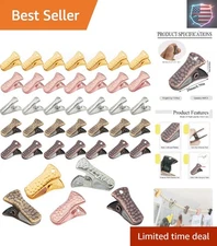 Ergonomic 40-Pack Alligator Clips - Stylish & Safe Clips for Crafts & Office