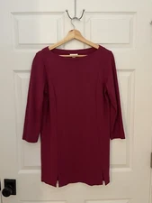 JJill Ponte Tunic Womens S/M Soft Wine Burgundy Pullover Excellent