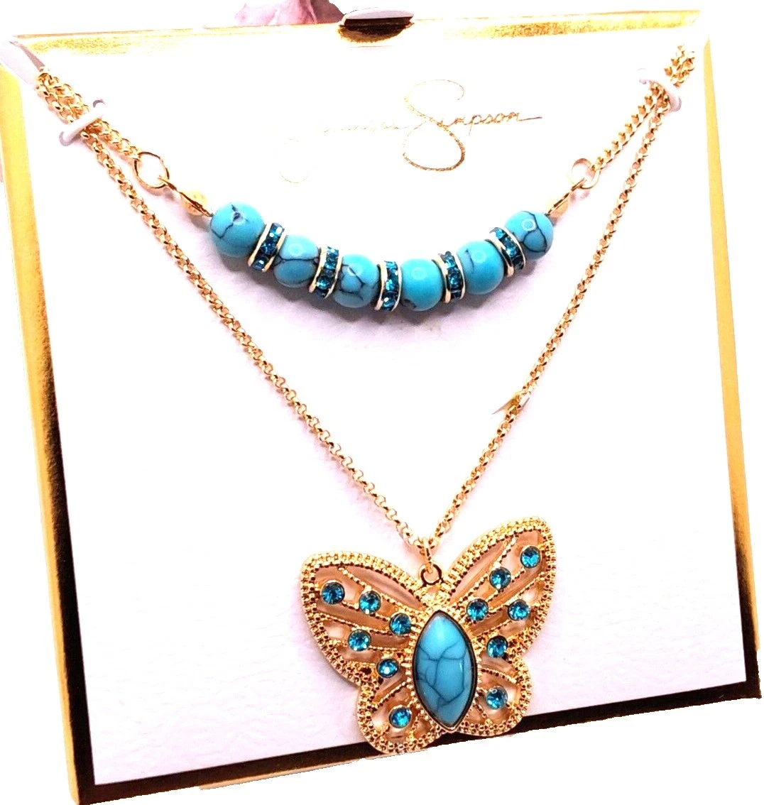 Jessica Simpson水晶吊坠时尚项链和吊坠