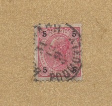 Sello: Austria,1890 5 cruceros, emperador. Freim.Mi.Nr.53, Gest.Zust. s.Scan