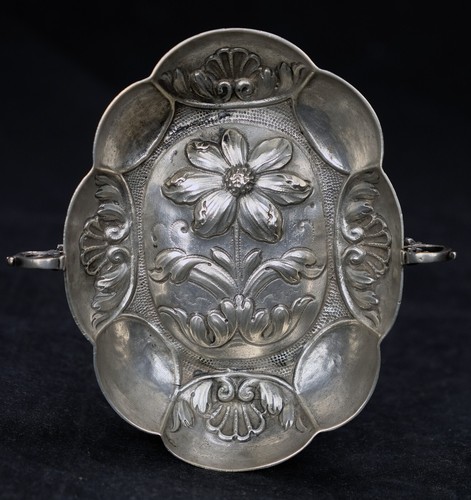 DRESDEN SILBER BAROCK WEINPROBE SCHALE GRAVIERT SONNENBLUME MEISTER PUNZE 1670 - Picture 3 of 16