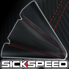 Carbon Fiber Look Red Stitch Black Shift Boot For Gear Cover Shifter B