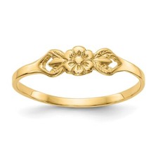 14k Yellow Gold Flower Baby Ring Size 5