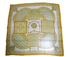 Hermes Scarf CIELS BYZANTINS 90 cm Chiffon Silk mousseline muslin 35"