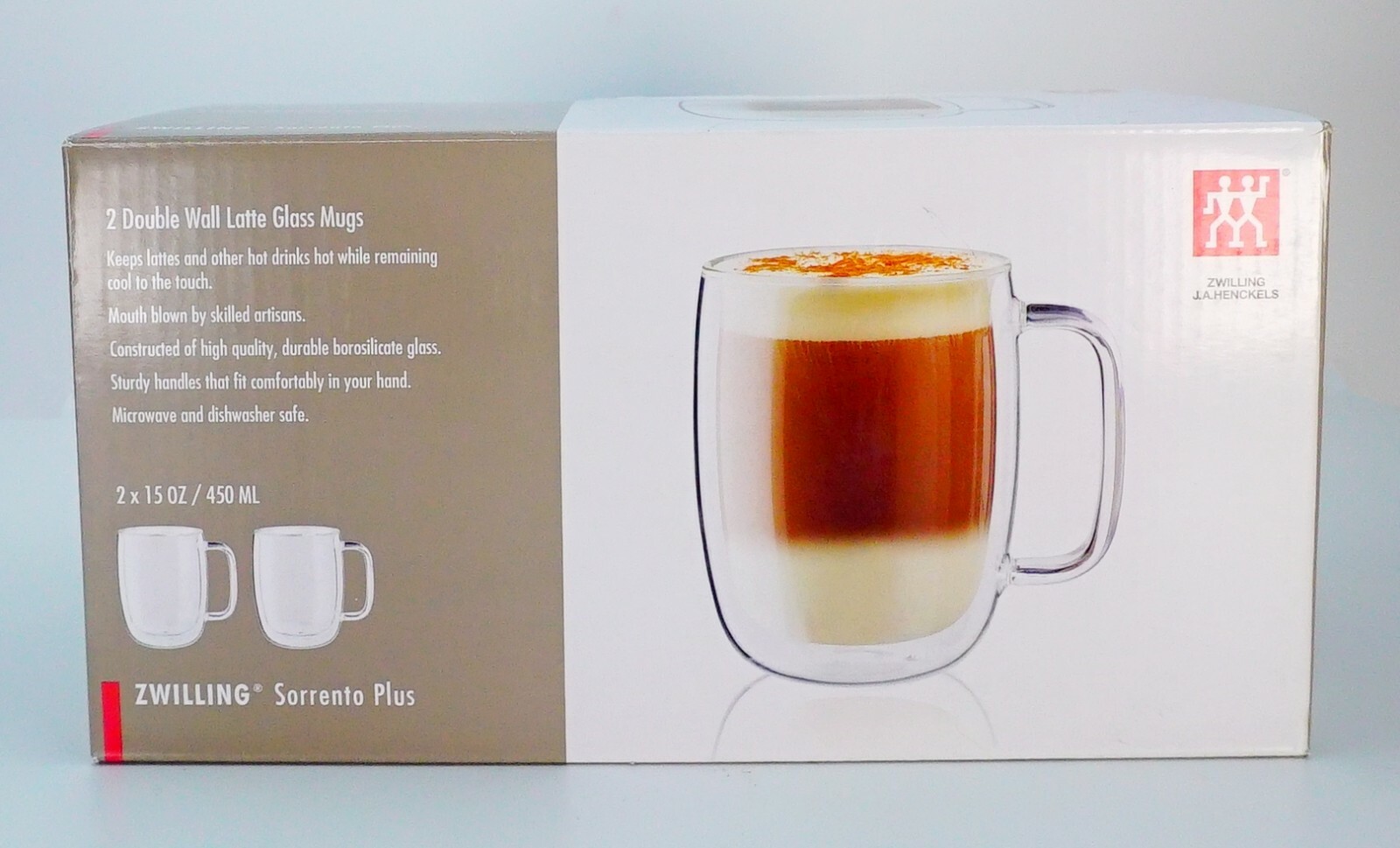 Zwilling J.A. Henckels Double Wall Latte Glass Mugs Coffee Cup Tea