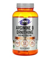 Now Foods Sports Arginine And Ornithine, 500MG/250MG, 250 Vegetable Capsules