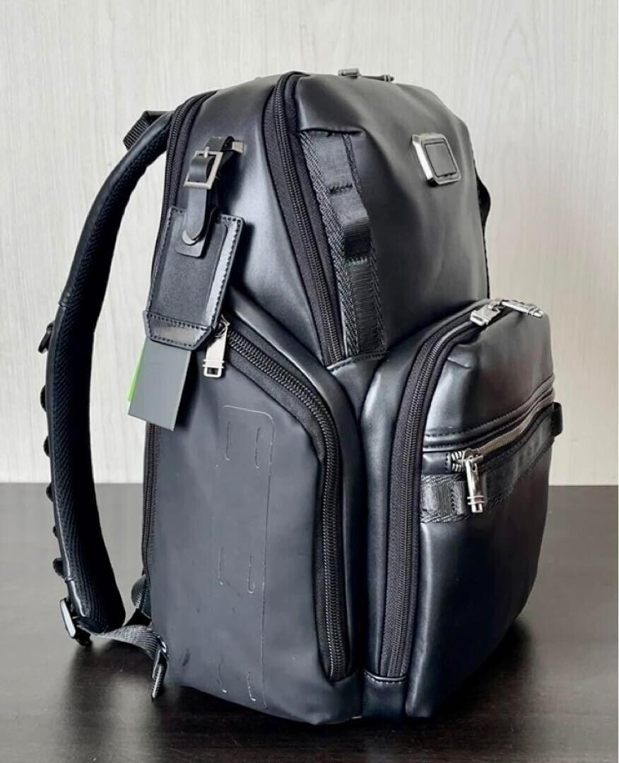 TUMI Alpha Bravo Search Backpack Leather Black Men's TUMI Alpha Bravo Search Backpack Leather Black Men's