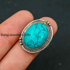 Turquoise Gemstone Ring, 925 Sterling Silver Ring, Handmade Ring, Oval All size