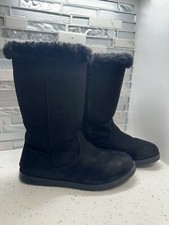 Cat Jack Boots Kameryn Size 4 Girl's Faux Fur Suede Black Zipper