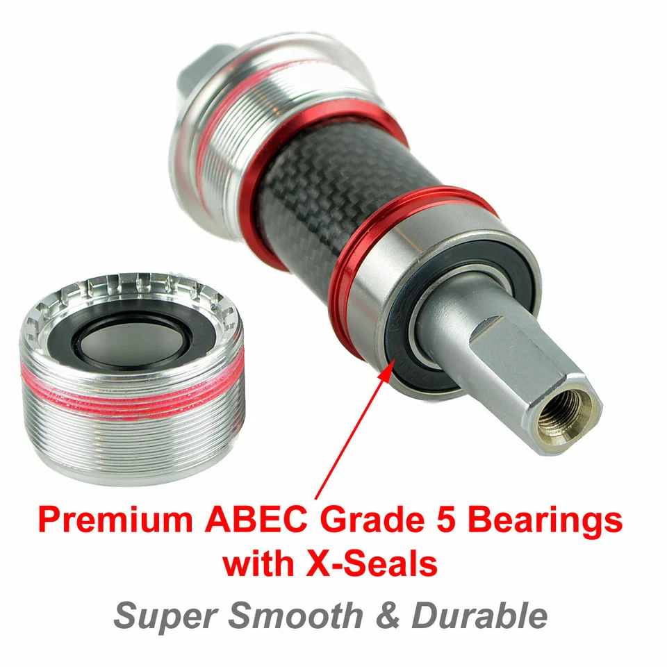 OMNI Racer Cromoly Steel JIS Square Taper Bottom Bracket: 103-127mm Lengths - Image 2 of 4