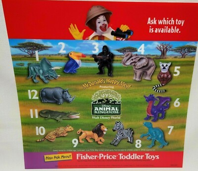 1998 DISNEY'S ANIMAL KINGDOM MCDONALDS HAPPY MEAL TOYS - U - PICK