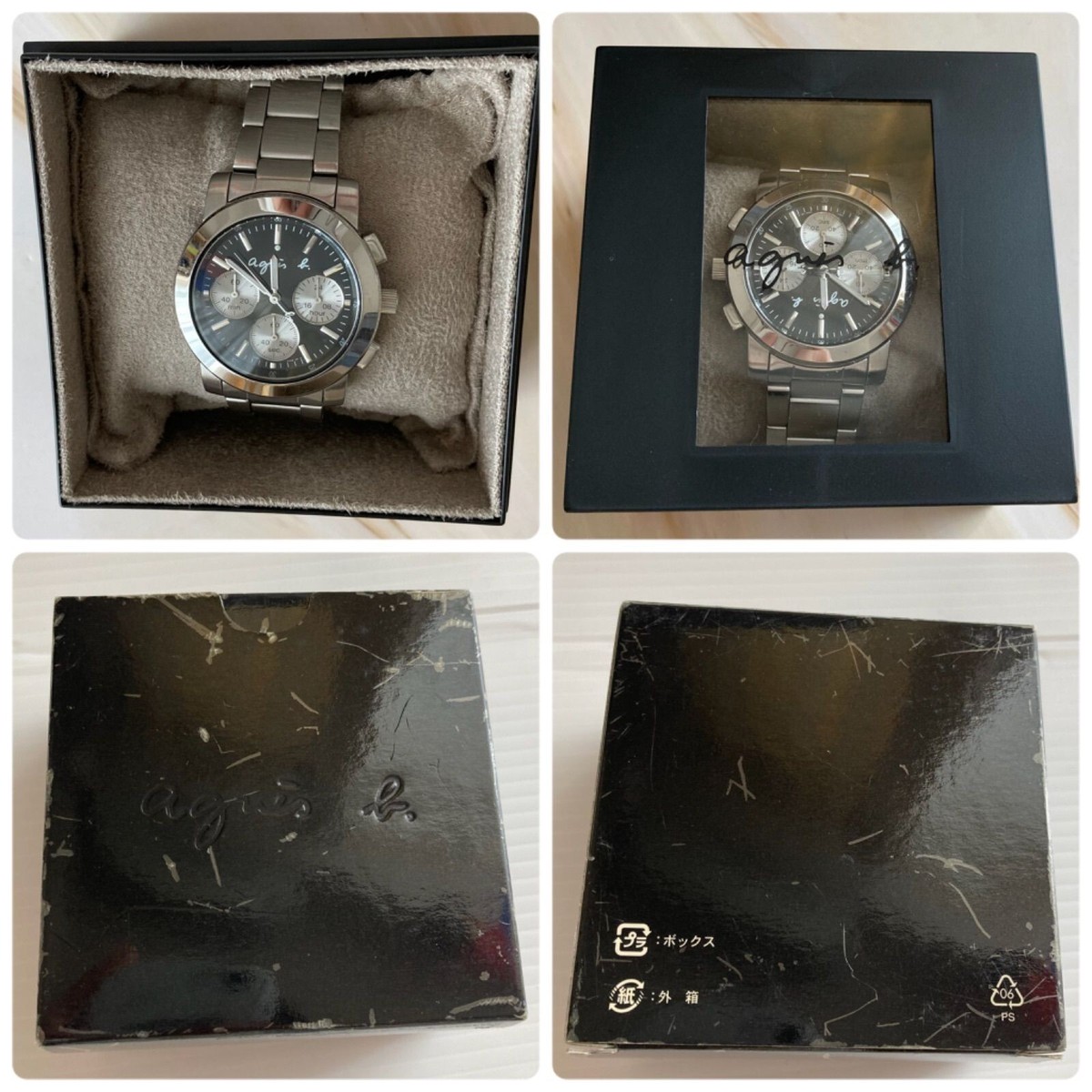 ■Agnes b.■ヴィンテージテイスト ミニスクエア ウォッチ BLACK LM02 WATCH FCSK902 時計 ヴィンテージテイスト ミニスクエア