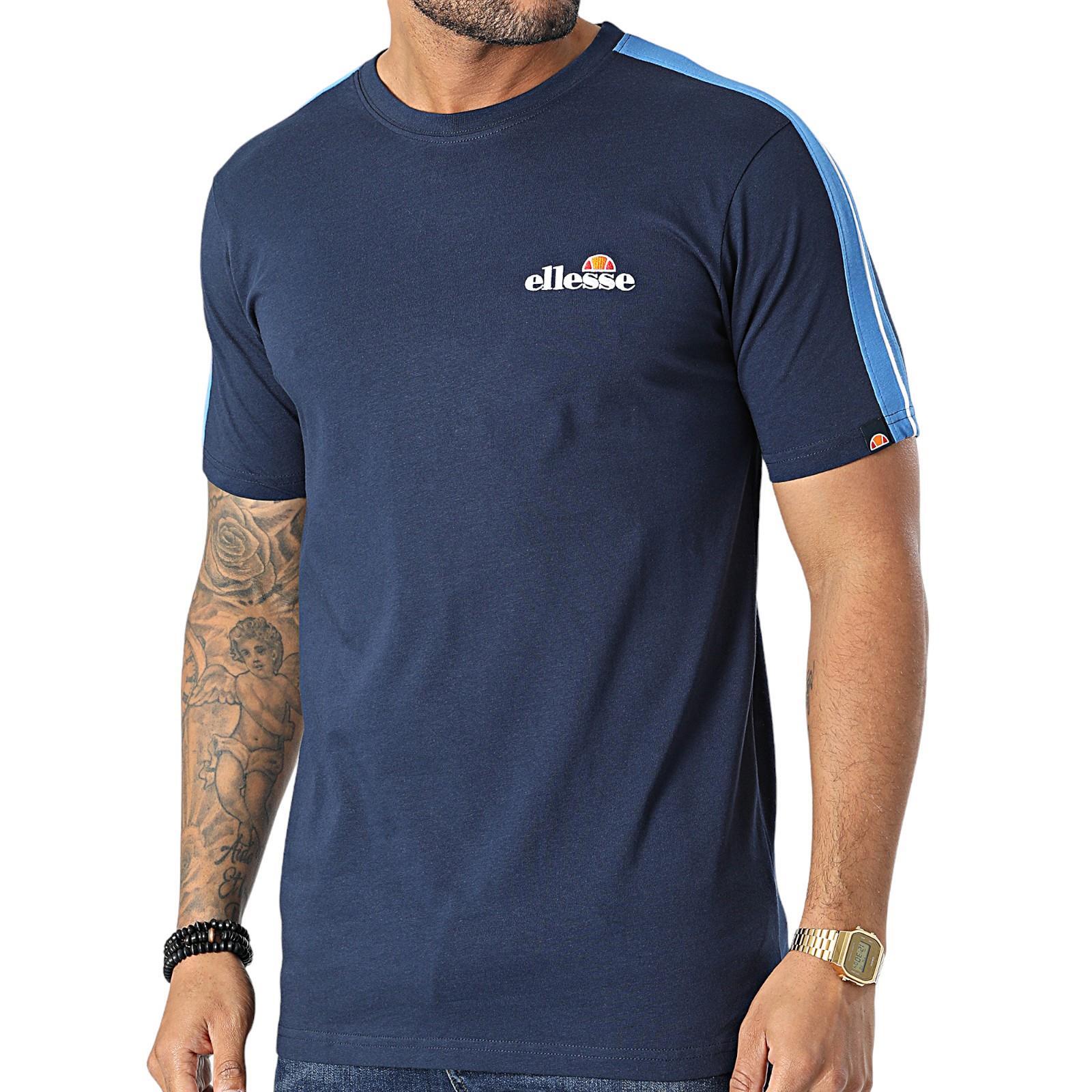 ELLESSE Camiseta Crotone 2 Hombre Manga Corta Regular Marino Logo Retro