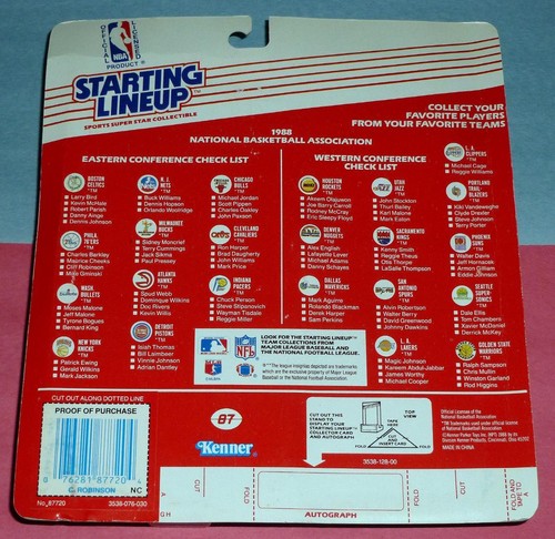 1988 cliff robinson philadelphia 76ers rookie #4 -free s/h- sole